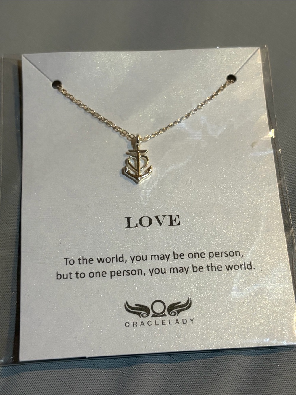 Silver Anchor love necklace
